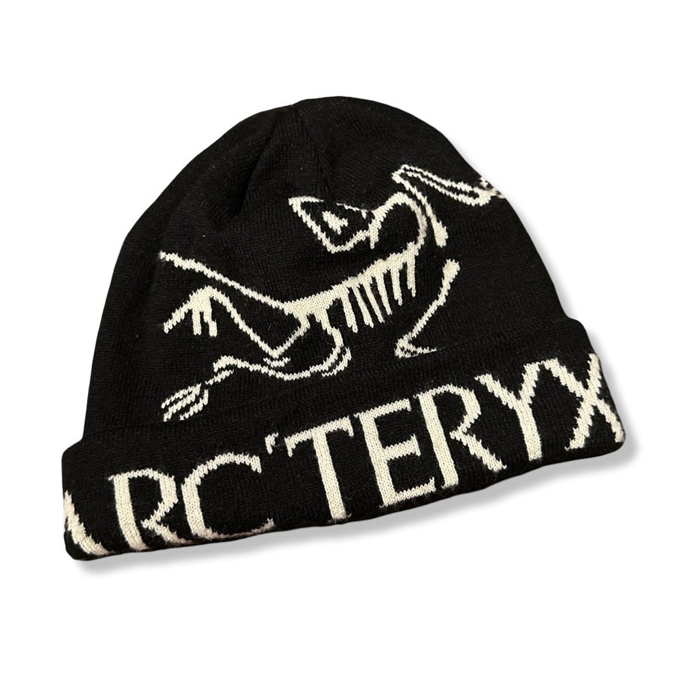 Arc'teryx Bird Logo Knit Beanie Black Winter Ski Hat Unisex Outdoor